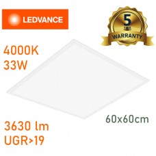 Ledvance 33W, LED panelis, 60x60cm, 3630lm, UGR<19, 5 gadu garantija